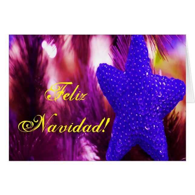 Christmas Feliz Navidad Blue Star II (Vorderseite (Horizontal))