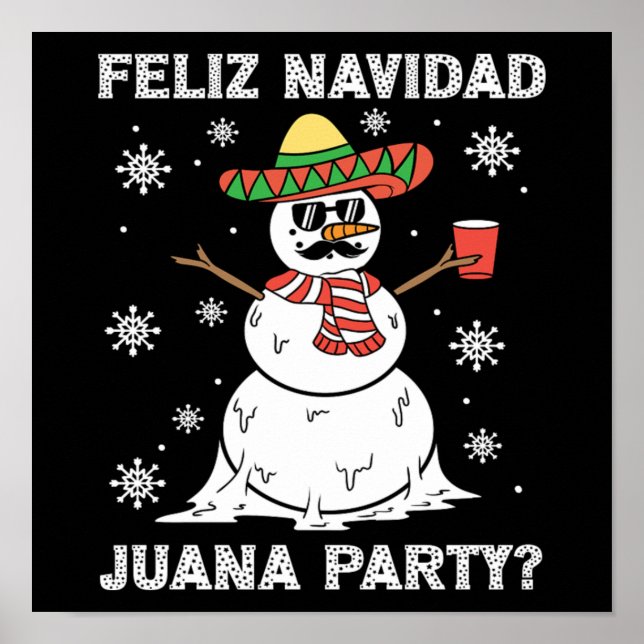 Christmas Feliz Navidad Juana Party Cool mexikanis Poster (Vorne)