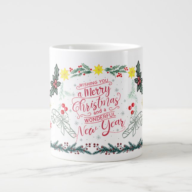 Christmas festival wishes mug Jumbo-Tasse (Vorderseite)