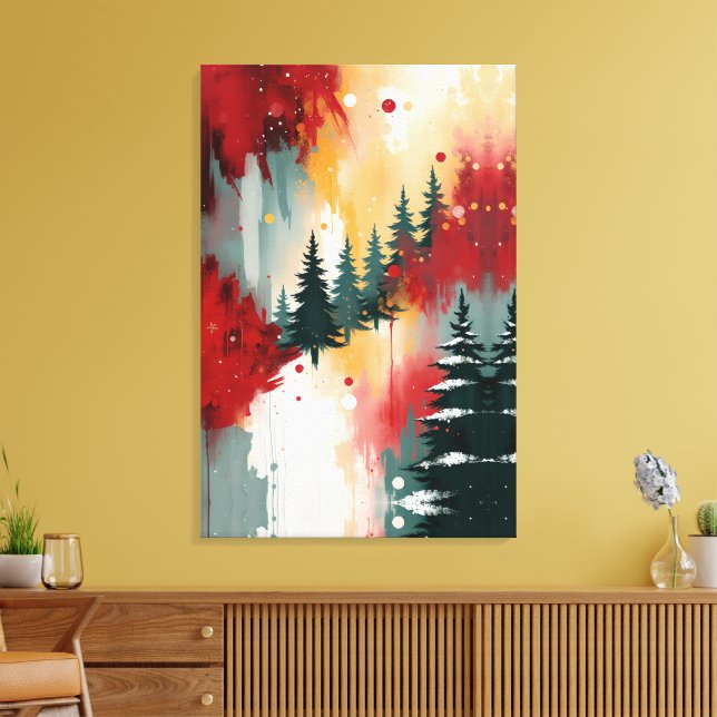 Christmas Festive Colors Frequency Abstract Winter Leinwanddruck (Insitu (Wohnzimmer))