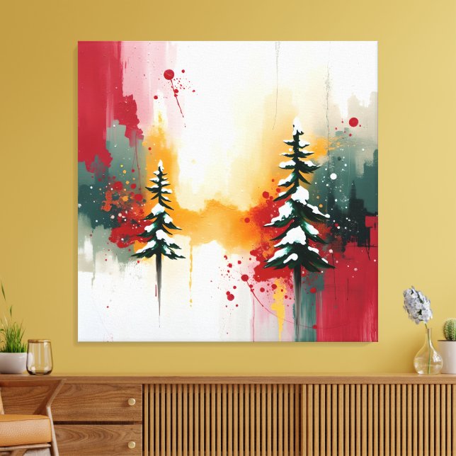 Christmas Festive Colors Frequency Abstract Winter Leinwanddruck (Insitu (Wohnzimmer))