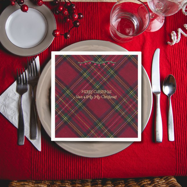 Christmas Festive Red Plaid Serviette (Von Creator hochgeladen)