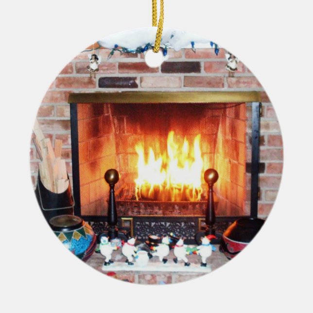 CHRISTMAS FIREPLACE Zierleisten Keramik Ornament (Vorne)