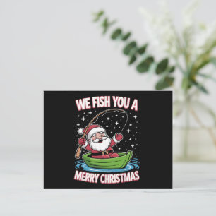 Christmas Fisherman Fishing Funny Cooler Weihnacht Feiertagspostkarte