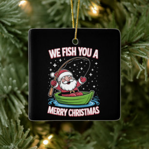 Christmas Fisherman Fishing Funny Cooler Weihnacht Keramikornament
