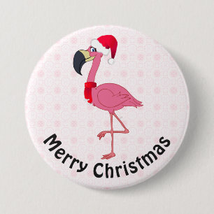 Christmas Flamingo 3 Zoll Round Button