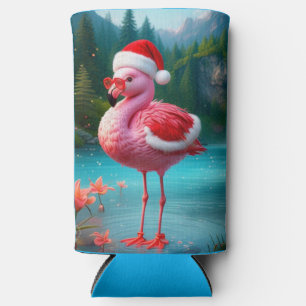 Christmas Flamingo As Santa Claus-47475 Selters Dosenkühler