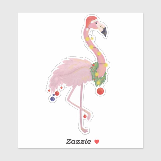 Christmas Flamingo Aufkleber (Blatt)