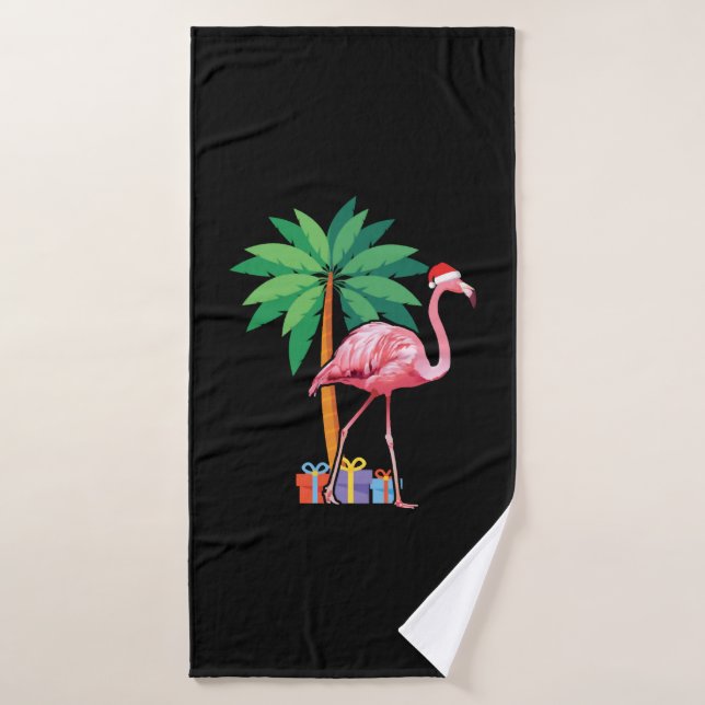 Christmas Flamingo Badehandtuch (Badehandtuch)