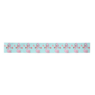 Christmas Flamingo Blue Pink Girly Niedlich Satinband