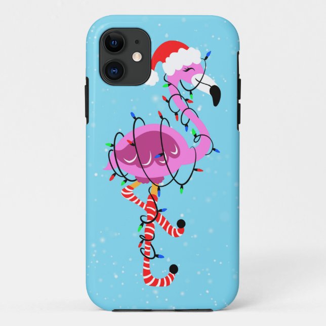 Christmas Flamingo Case-Mate iPhone Hülle (Rückseite)