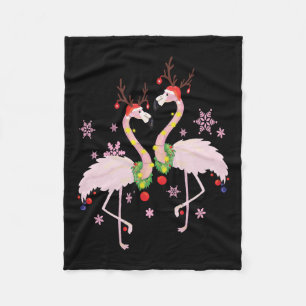 Christmas Flamingo Fleecedecke