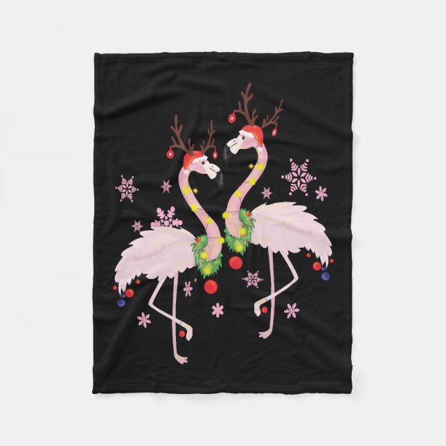 Christmas Flamingo Fleecedecke (Vorderseite)