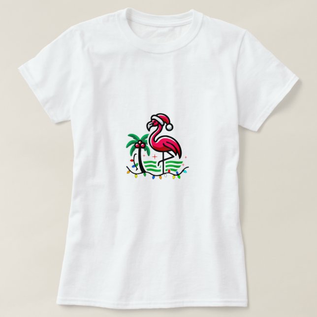 "Christmas Flamingo Fun" T-Shirt (Design vorne)