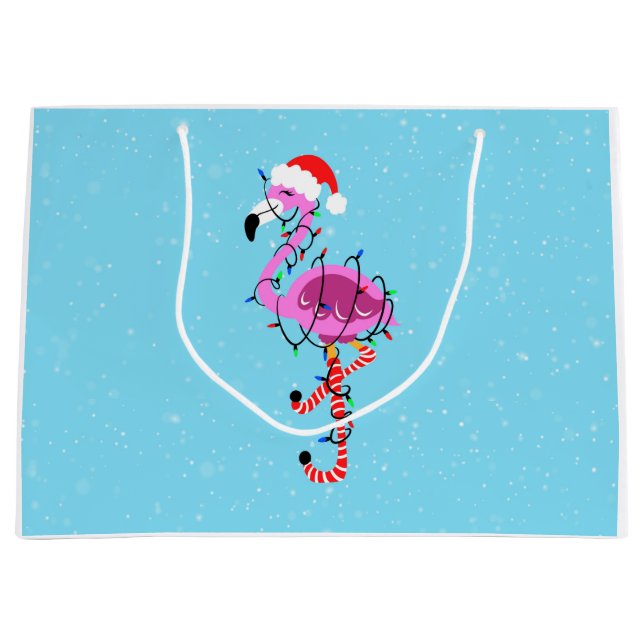 Christmas Flamingo Große Geschenktüte (Vorderseite)
