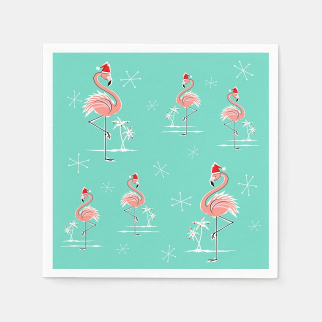 Christmas Flamingo Group Papier Serviette (Vorderseite)