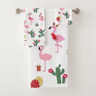Christmas Flamingo Party Urlaub Badhandtuch Set