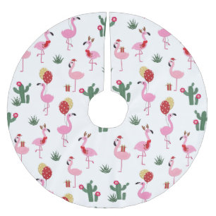 Christmas Flamingo Party   Urlaub Polyester Weihnachtsbaumdecke