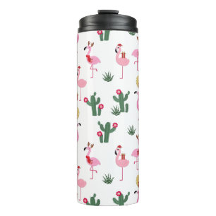 Christmas Flamingo Party   Urlaub Thermosbecher