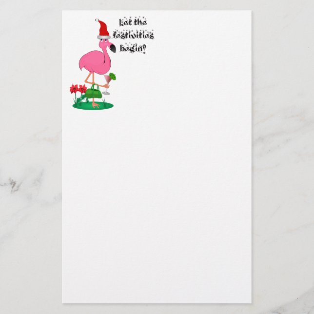 Christmas Flamingo Stationary Briefpapier (Vorderseite)