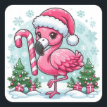 Christmas Flamingo Sublimation-10424 Quadratischer Aufkleber<br><div class="desc">Christmas Flamingo Sublimation-10424</div>
