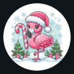 Christmas Flamingo Sublimation-10424 Runder Aufkleber<br><div class="desc">Christmas Flamingo Sublimation-10424</div>