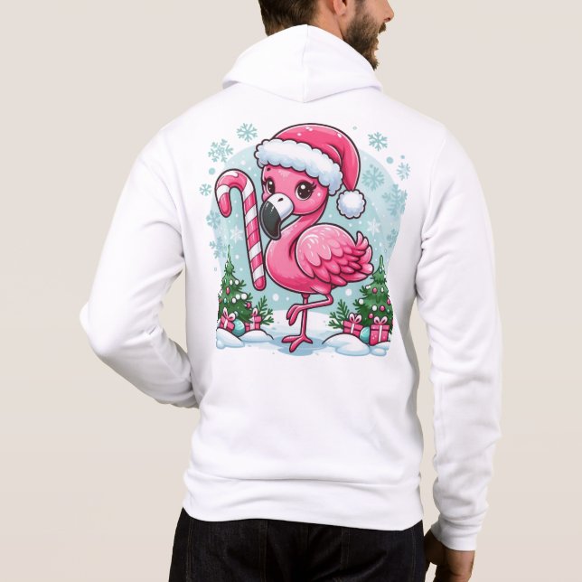 Christmas Flamingo Sublimation Hoodie (Rückseite)