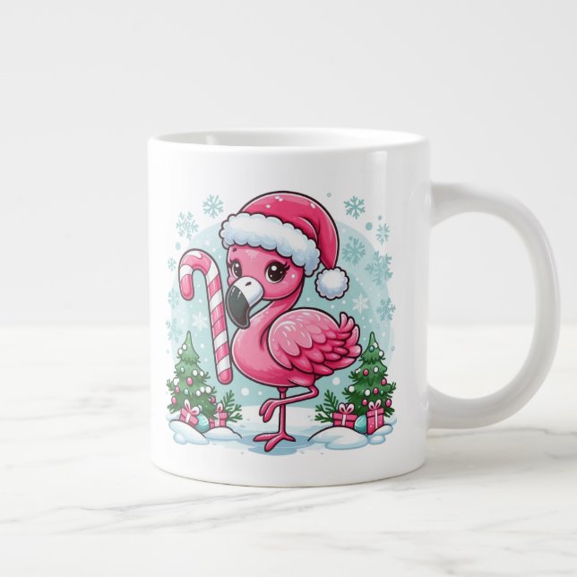 Christmas Flamingo Sublimation Jumbo-Tasse (Rechts)