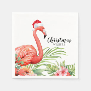 Christmas Flamingo Weihnachtswünsche Papier Serviette