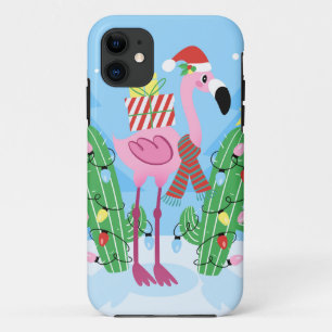 Christmas Flamingo with Cactus Case-Mate iPhone Hülle