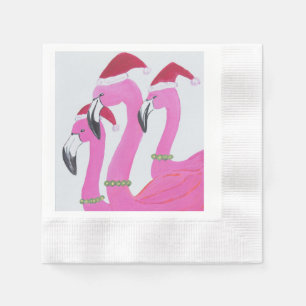 Christmas Flamingos Serviette