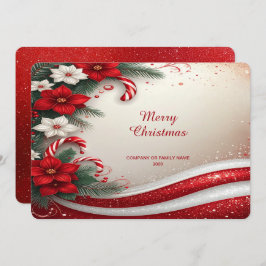 Christmas Floral Candy Canes Holiday Card Feiertagskarte