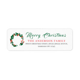 Christmas Floral Elegant Simple Return Address