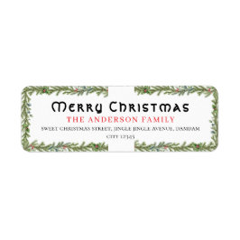 Christmas Floral Elegant Simple Return Address