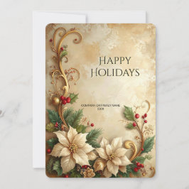 Christmas Floral Holiday Card Feiertagskarte