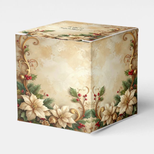Christmas Floral Holiday Favor Box Geschenkschachtel (Vorderseite)