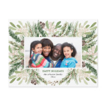 Christmas Floral Holiday Foto Postcard