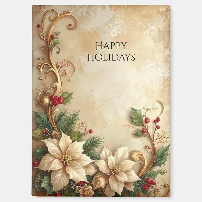 Christmas Floral Holiday Magnet (Vorderseite)
