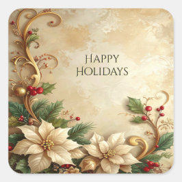Christmas Floral Holiday Sticker
