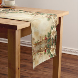 Christmas Floral Holiday Table Runner Mittelgroßer Tischläufer
