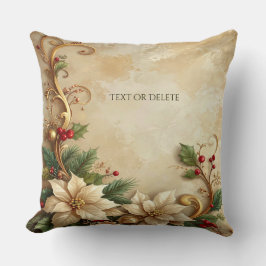 Christmas Floral Holiday Throw Pillow Kissen