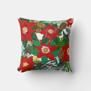 Christmas Floral Leaf Art Kissen