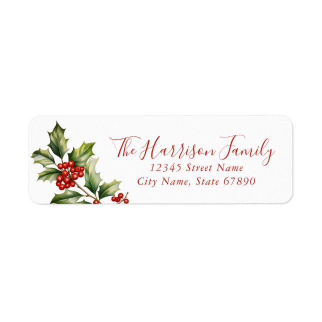 Christmas Floral Return Address Labels (Vorne)
