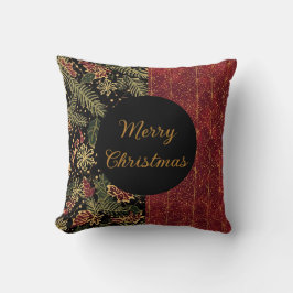 Christmas Flowers ,Red Gold Black,Merry Christmas Kissen