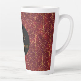 Christmas Flowers ,Red Gold Black,Merry Christmas Milchtasse