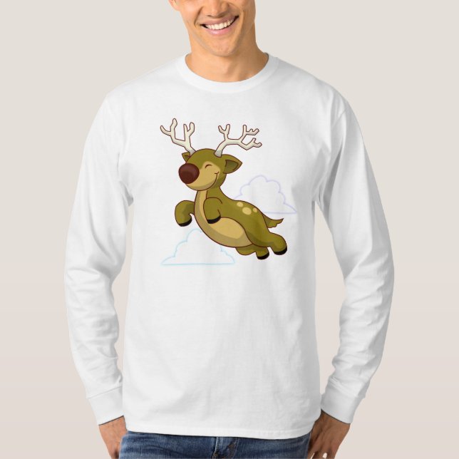 Christmas Flying Rentier T-Shirt (Vorderseite)