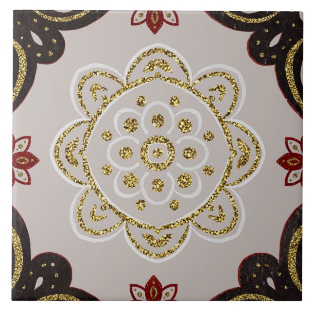 Christmas Folk Nordic Art Fliese (Vorderseite)