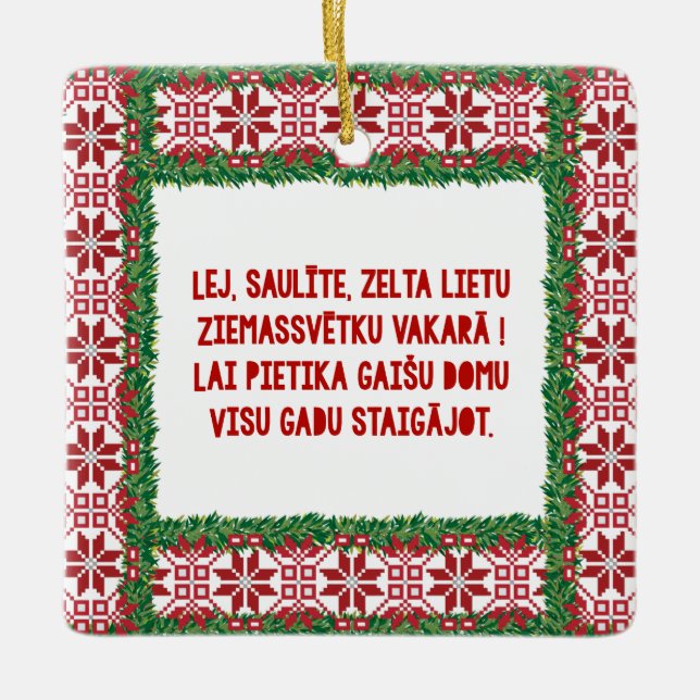 Christmas Folk Song III Latviesu Tautasdziesma Keramikornament (Vorderseite)