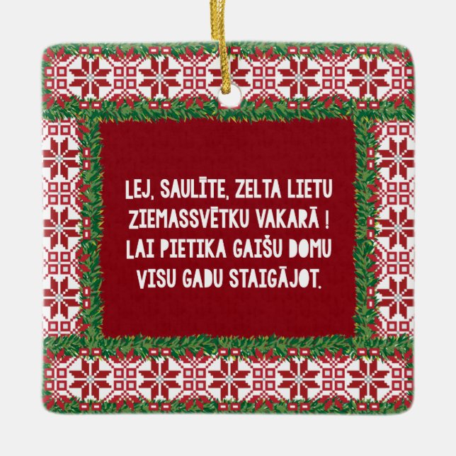 Christmas Folk Song III Latviesu Tautasdziesma Keramikornament (Vorderseite)