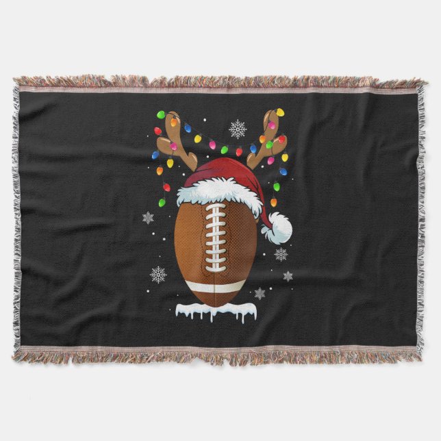 Christmas Football Ball Lights Funny Boys Men Spor Decke (Vorderseite)